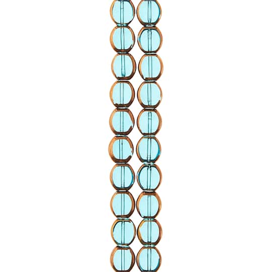 12 Pack: Aqua Table Cut Glass Beads, 10mm by Bead Landing™